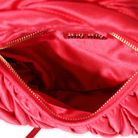 Miu Miu Red Matelasse Satin Mini Wander Hobo