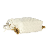 Bottega Veneta Calfskin White Intrecciato Mini Loop Bag