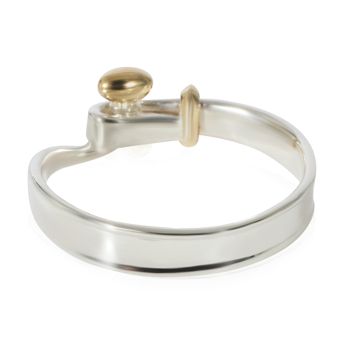 Georg Jensen Hook Ring in 18k Yellow Gold/Sterling Silver