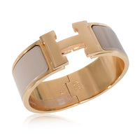 Hermès Clic Clac Clic Clac Marrron Glace Gold Plated Bracelet