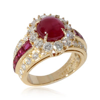 Van Cleef & Arpels Vintage Ruby Diamond Ring in 18k Yellow Gold 1.50 CTW