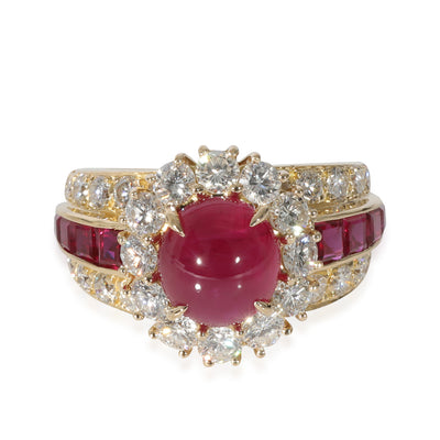 Van Cleef & Arpels Vintage Ruby Diamond Ring in 18k Yellow Gold 1.50 CTW