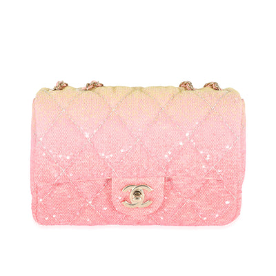 Chanel 20B Pink Ombré Sequin Mini Flap Bag