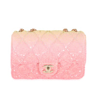 Chanel 20B Pink Ombré Sequin Mini Flap Bag