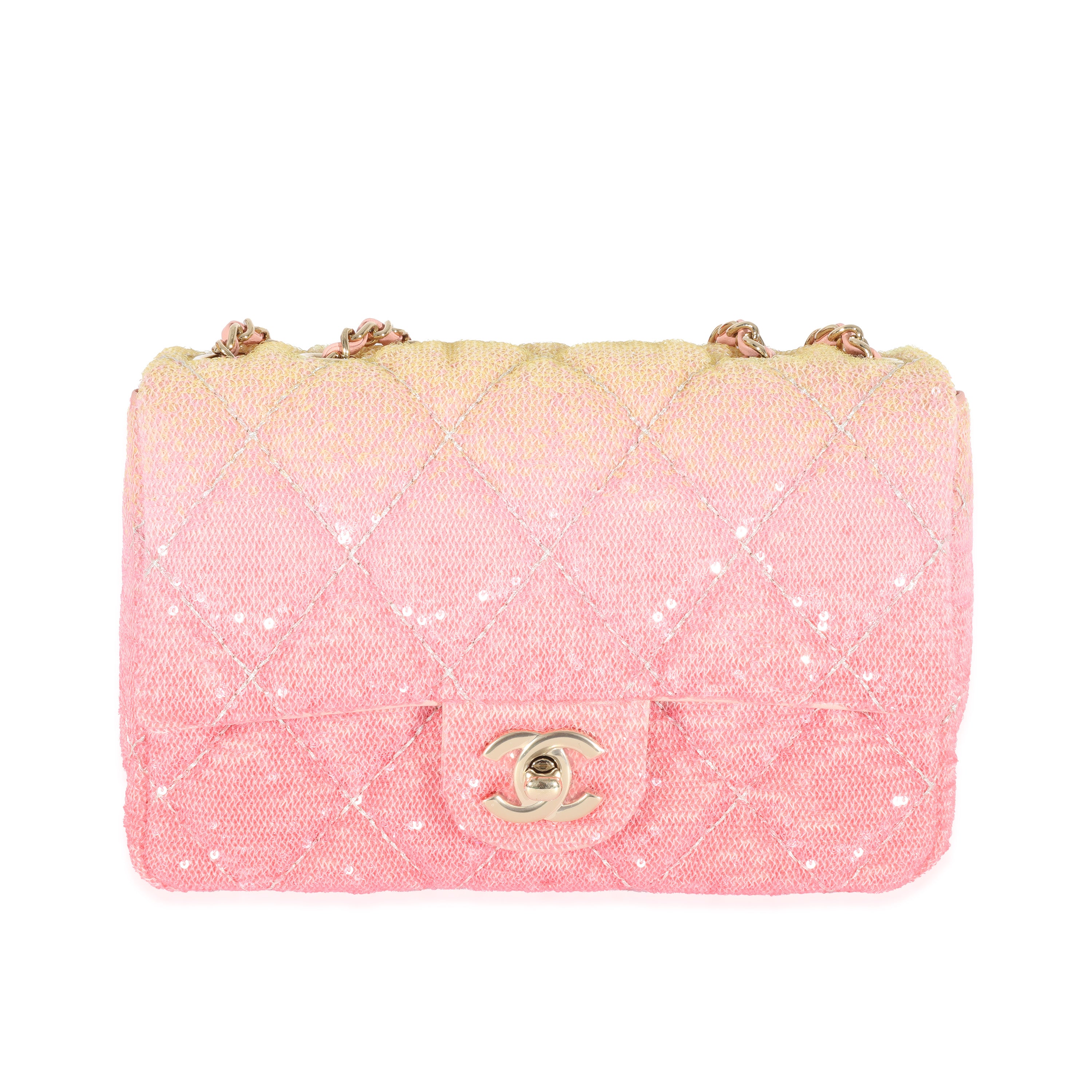 Chanel Pink Ombré Sequin Mini Flap Bag