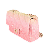 Chanel 20B Pink Ombré Sequin Mini Flap Bag