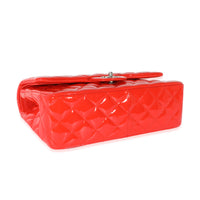 Chanel Orange Patent Jumbo Classic Flap