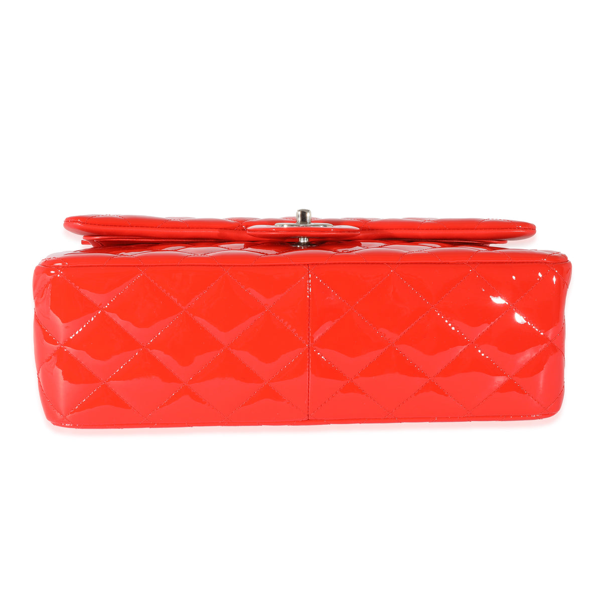 Chanel Orange Patent Jumbo Classic Flap