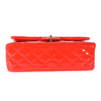 Chanel Orange Patent Jumbo Classic Flap