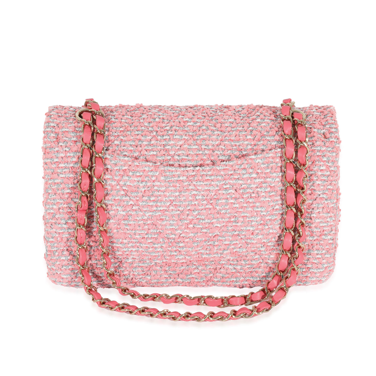 Chanel 21C Pink Tweed Medium Classic Flap Bag