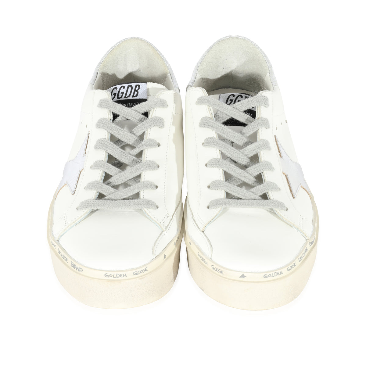 Golden Goose White Leather Hi Star