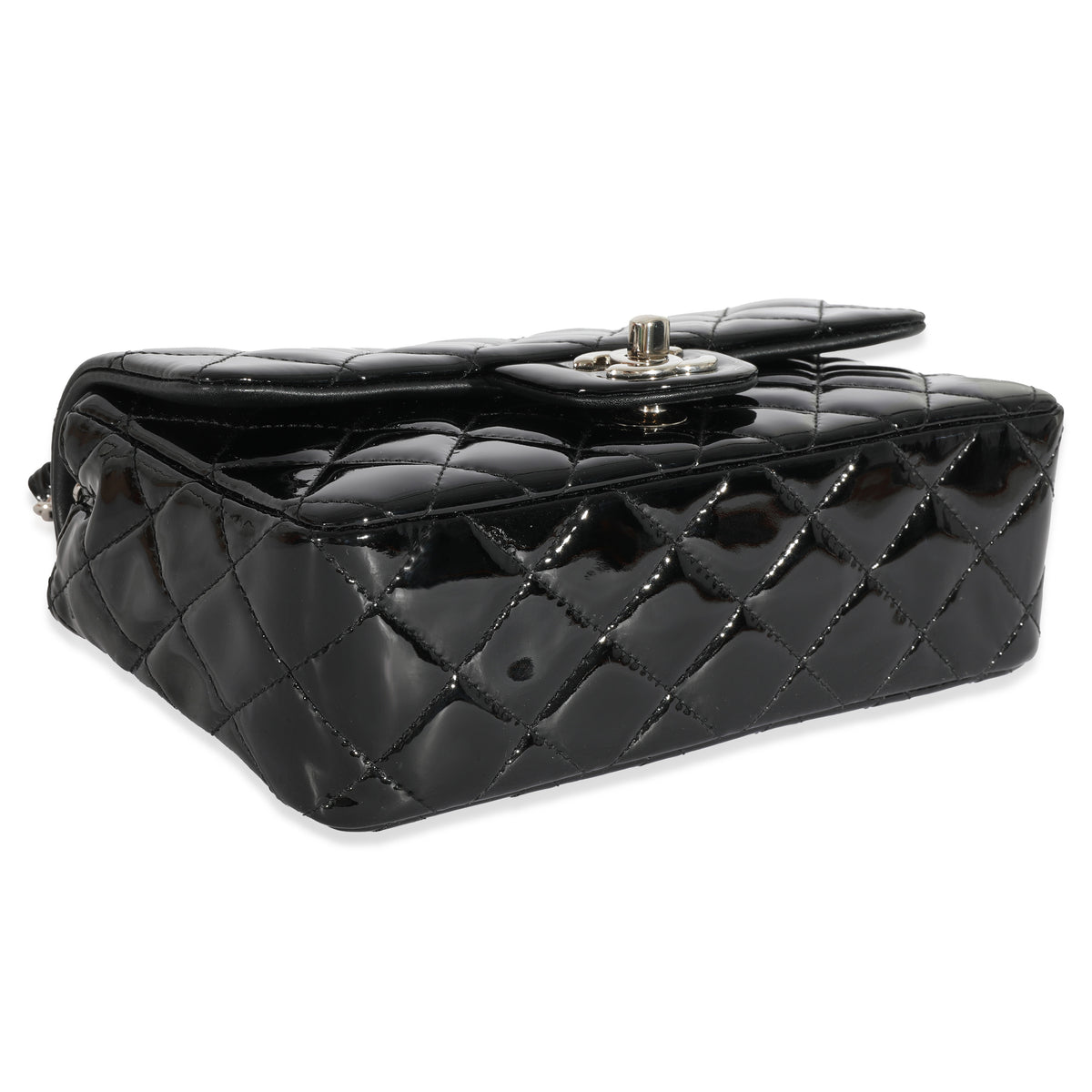 Chanel Black Patent Mini Rectangular Flap