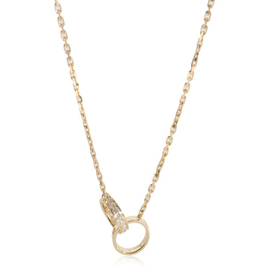 Cartier Interlocking Circle Love Necklace With Diamonds 0.22 CTW