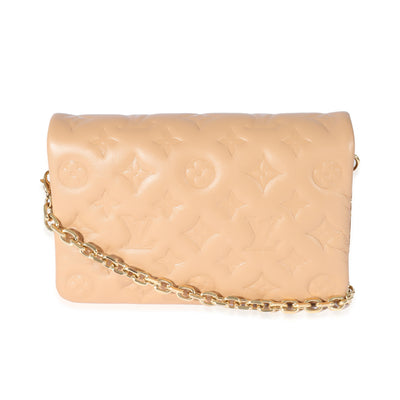 Louis Vuitton Camel Lambskin Pochette Coussin