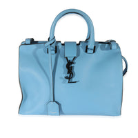 Saint Laurent Blue Leather Downtown Cabas Tote