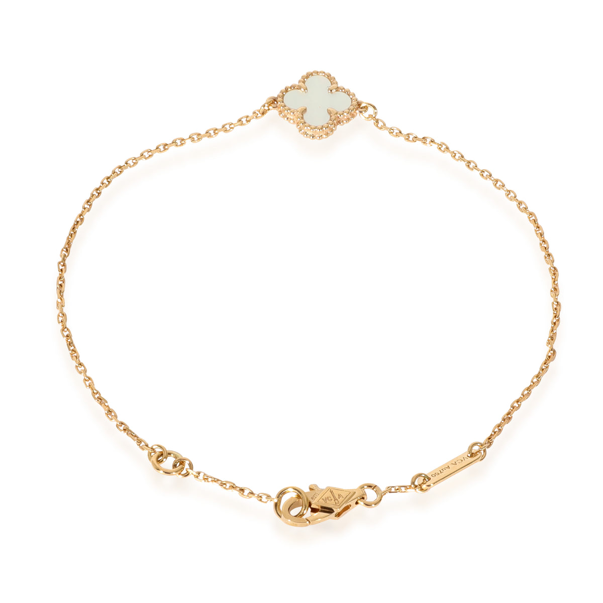 Van Cleef & Arpels Sweet Alhambra Mother Of Pearl Bracelet in 18k Yellow Gold