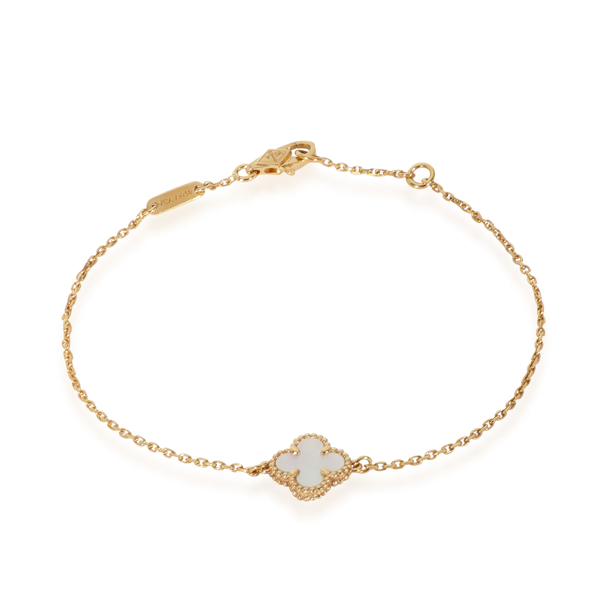 Van Cleef & Arpels Sweet Alhambra Mother Of Pearl Bracelet in 18k Yellow Gold