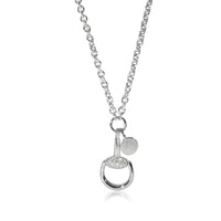 Gucci Horsebit Motif Diamond Pendant Necklace in 18k White Gold 0.39 CTW