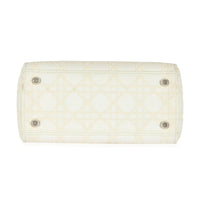 Christian Dior Cannage White Canvas D-Lite Lady Dior