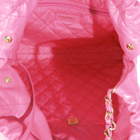 Chanel Pink Shiny Calfskin Chanel 22 Hobo
