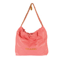 Chanel Pink Shiny Calfskin Chanel 22 Hobo