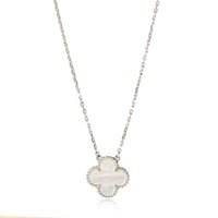 Van Cleef & Arpels Vintage Alhambra Mother of Pearl Pendant in 18K White Gold