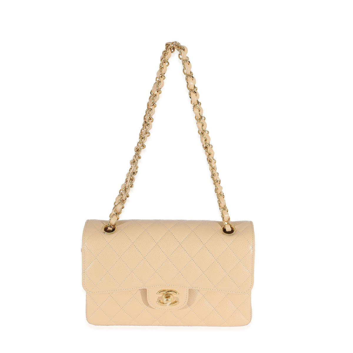 Chanel Beige Caviar Small Classic Double Flap