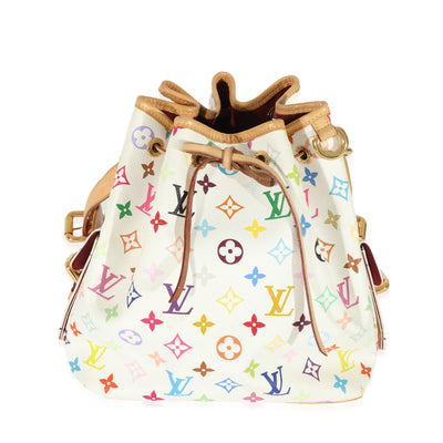 Louis Vuitton x Takashi Murakami White Multicolore Canvas Petit Noé