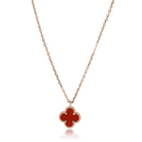 Van Cleef & Arpels Sweet Alhambra Carnelian Pendant in 18k Rose Gold