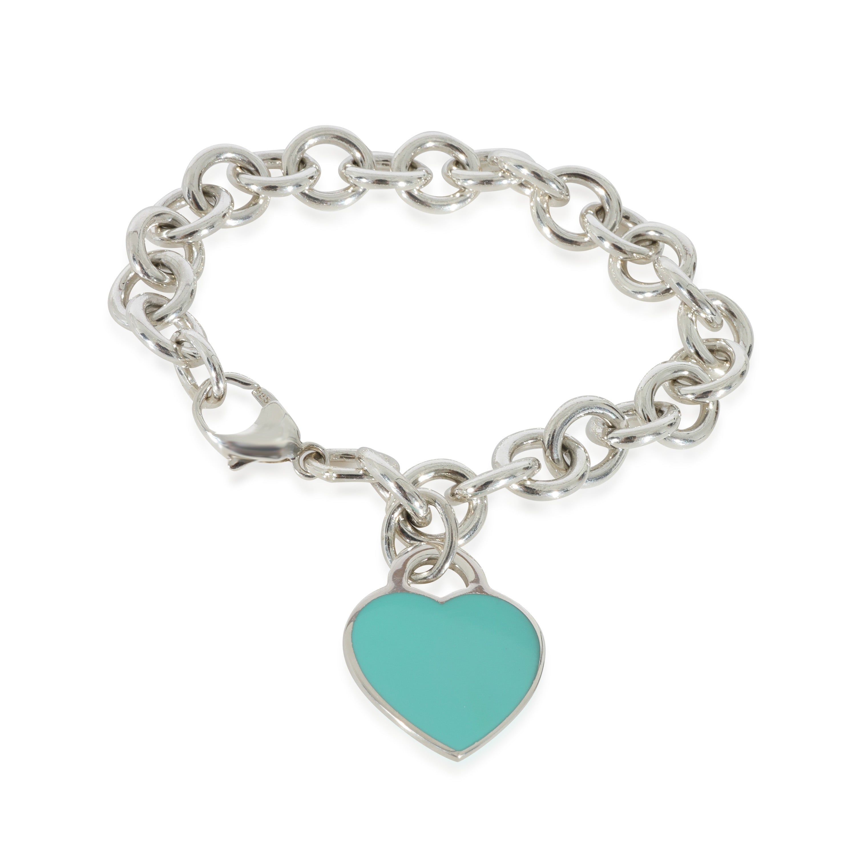 Tiffany silver bracelet clearance with blue heart