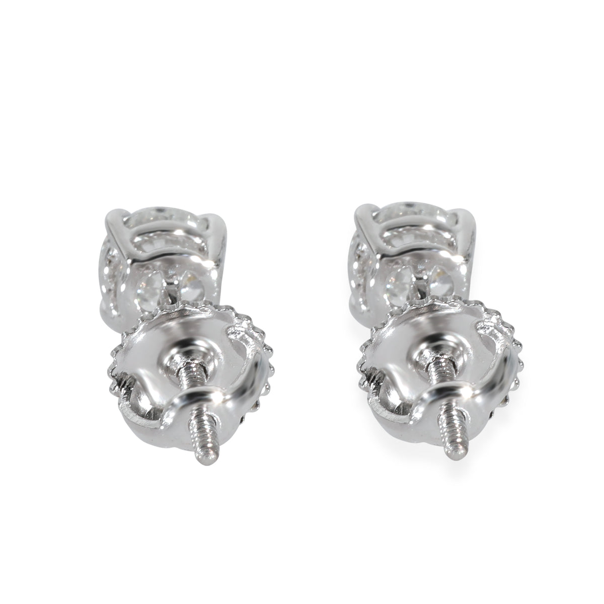 Diamond Stud Earrings in 14k White Gold G-H SI 0.96 CTW