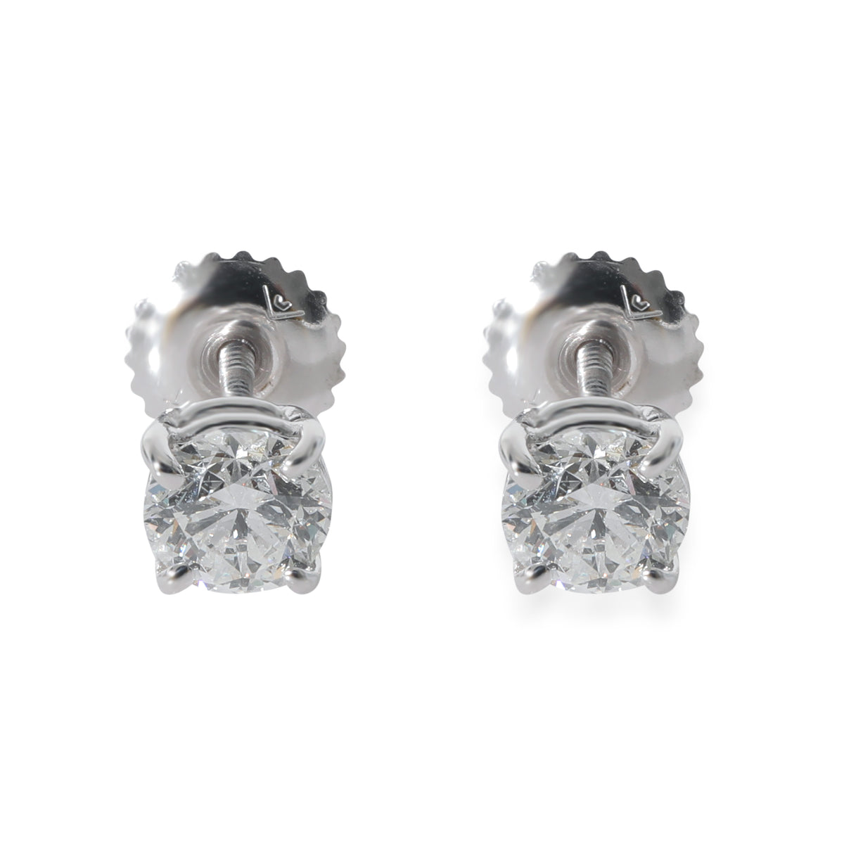 Diamond Stud Earrings in 14k White Gold G-H SI 0.96 CTW