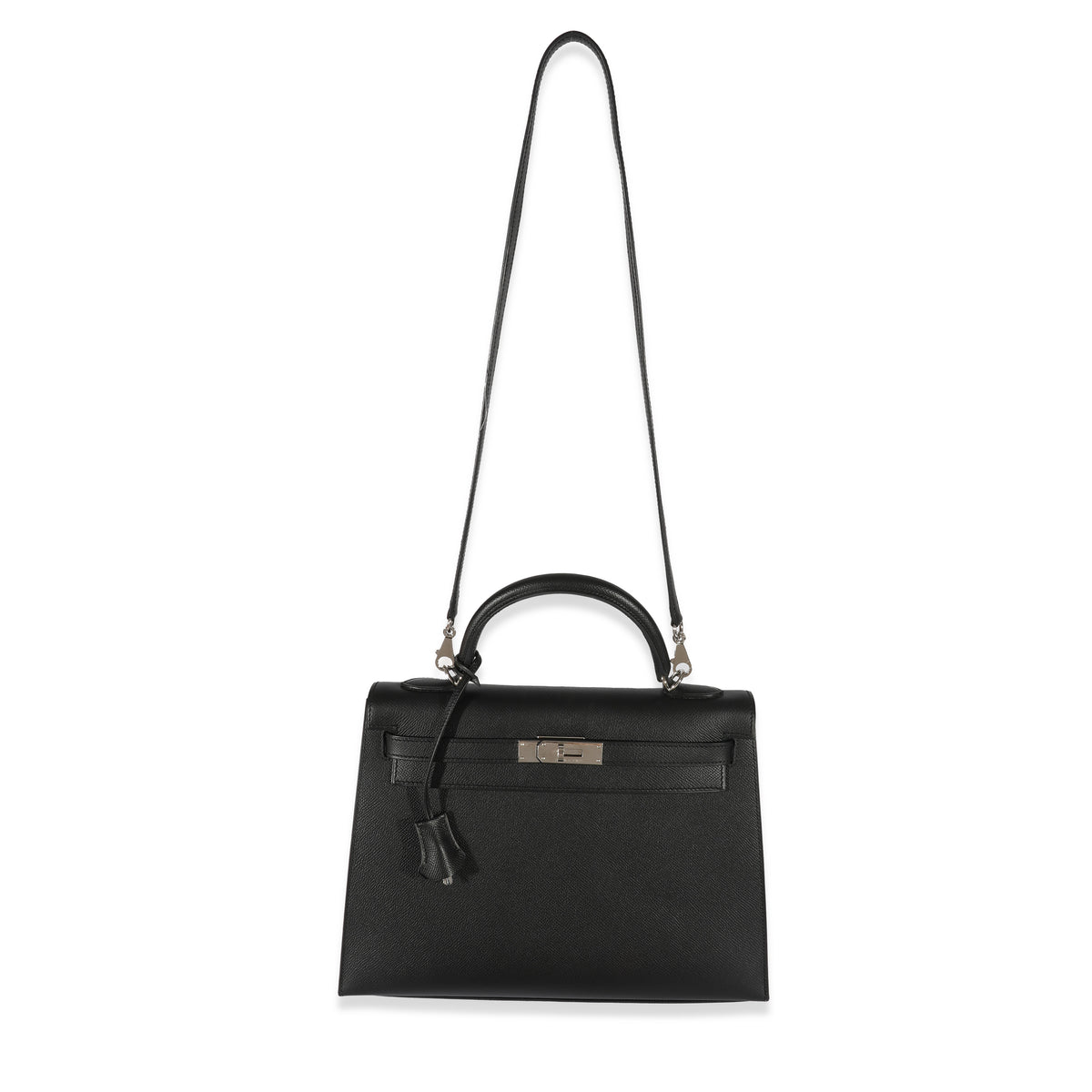 Hermes Black Epsom Kelly 32 PHW