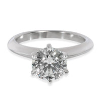 Tiffany & Co. Diamond Solitaire Engagement Ring in Platinum H VS1 1.34 CTW