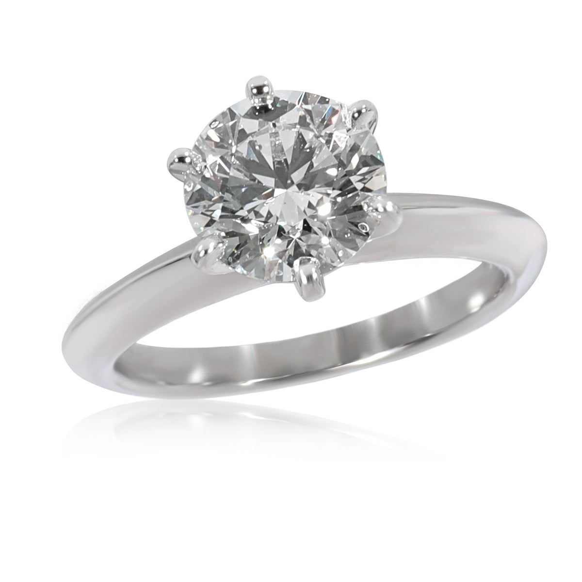 Tiffany & Co. Diamond Solitaire Engagement Ring in Platinum H VS1 1.34 CTW