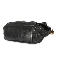 Chanel Black Crumpled Calfskin Medium Coco Pleats Messenger