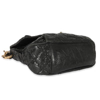 Chanel Black Crumpled Calfskin Medium Coco Pleats Messenger