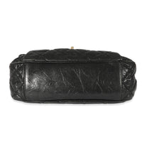 Chanel Black Crumpled Calfskin Medium Coco Pleats Messenger