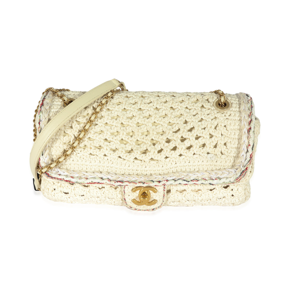 Chanel Beige Crochet Cayo Coco Flap Bag