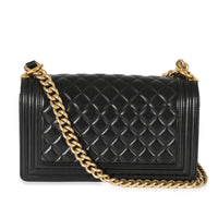 Chanel Black Lambskin Medium Boy Bag