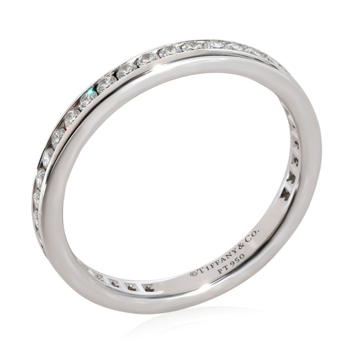 Tiffany & Co. 2mm Channel Set Eternity Band in Platinum 0.42 Ctw