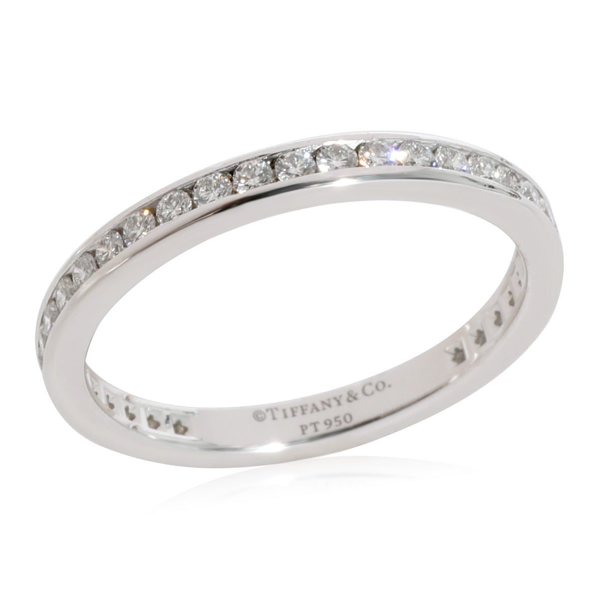 Tiffany & Co. 2mm Channel Set Eternity Band in Platinum 0.42 Ctw