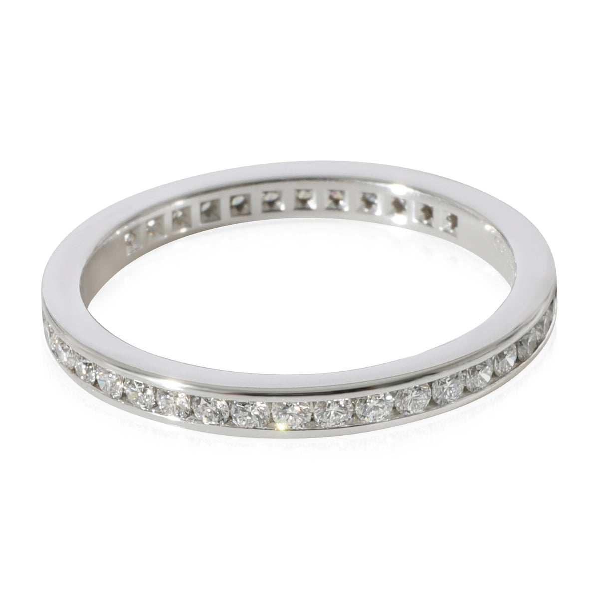 Tiffany & Co. 2mm Channel Set Eternity Band in Platinum 0.42 Ctw