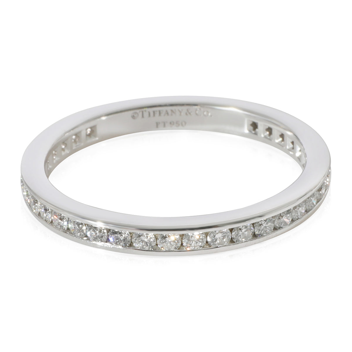 Tiffany & Co. 2mm Channel Set Eternity Band in Platinum 0.42 Ctw