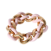 Oliver Michelleto Gourmette Pink Ceramic Bracelet with 18k Rose Gold