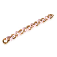 Oliver Michelleto Gourmette Pink Ceramic Bracelet with 18k Rose Gold