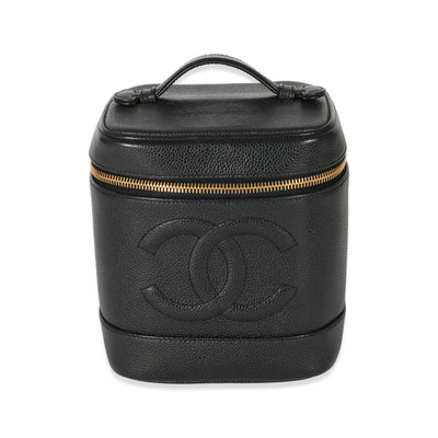 Chanel Vintage Black Caviar CC Vanity Case