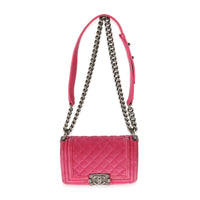 Chanel Pink Velvet Small Boy Bag