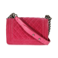 Chanel Pink Velvet Small Boy Bag