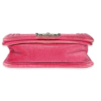 Chanel Pink Velvet Small Boy Bag